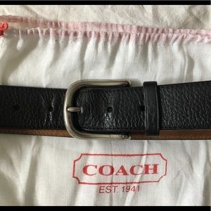 Authentic Black Men’s Coach Leather Belt